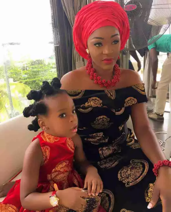 Actress Chacha Eke Rocks Native Attire In Cute Picture With Daughter